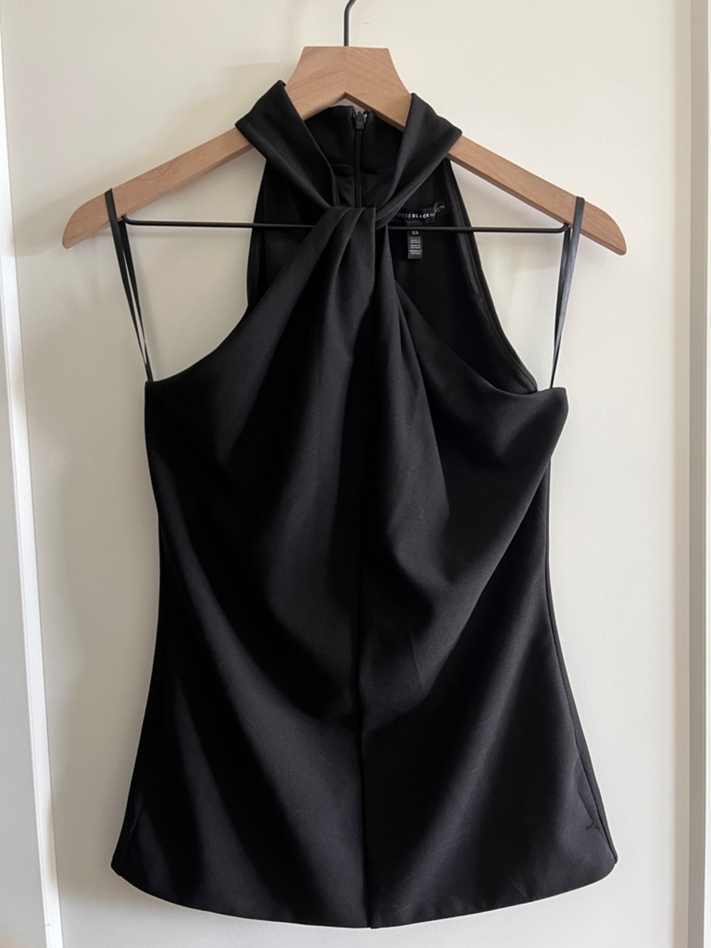 White House Black Market Black Twist Front Halter